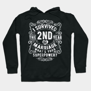 Funny Wedding Anniversary Gift- 2 years Wedding Marriage Gift Hoodie